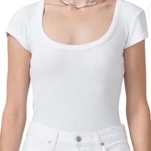 Citizen of Humanity Scoop neck ribbed white tee